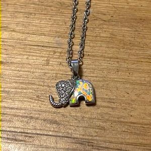 Silver elephant necklace
